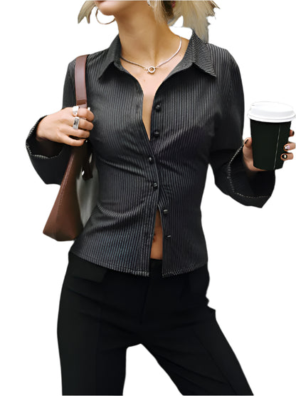 Vaultti Pinstripe Blouse